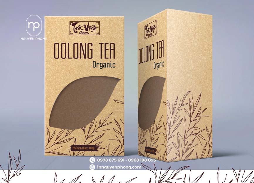 in hộp giấy đựng trà bằng chất kraft